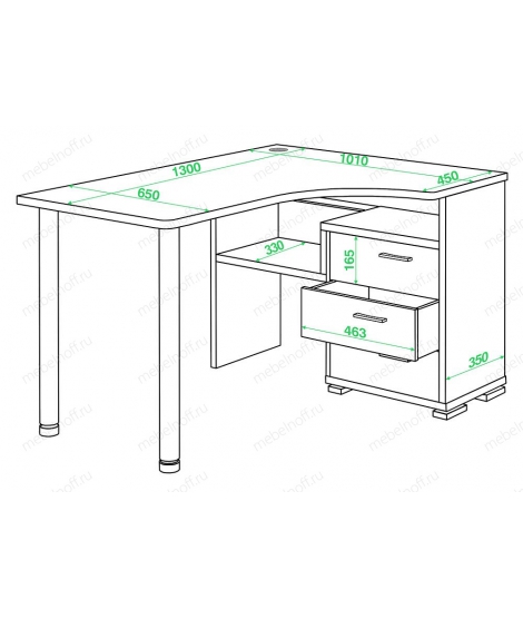 Стол письменный Домино СР-132С нельсон/хром