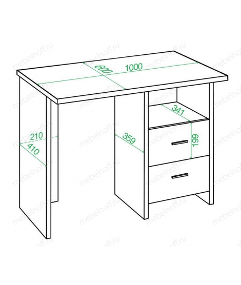 Стол письменный Домино Лайт СКЛ-Прям100 WT