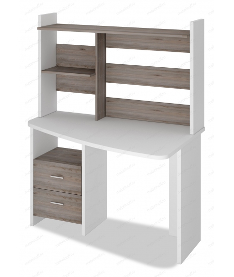 Стол компьютерный Домино Лайт СКЛ-Крл 120+НКЛ-120 белый/нельсон