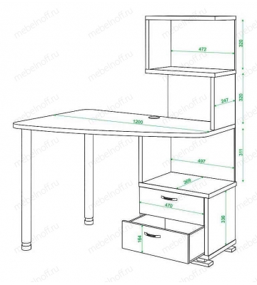 Стол компьютерный Домино СКМ-60 венге/хром