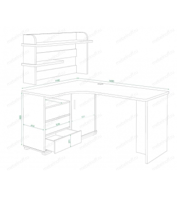 Стол Домино СР-145 белый/венге