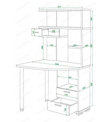 Стол компьютерный Домино СК-20 венге/карамель/хром