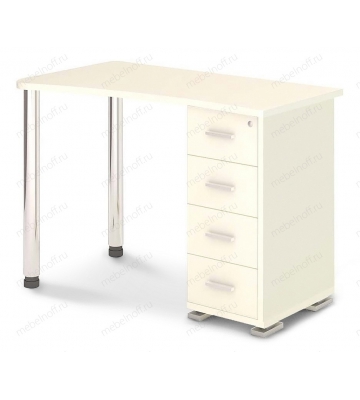 Стол письменный Домино нельсон СКМ-50 белый/хром