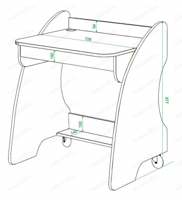 Стол компьютерный Домино нельсон СК-13 белый жемчуг/нельсон