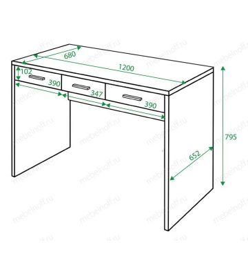 Стол письменный Домино СП-32С венге