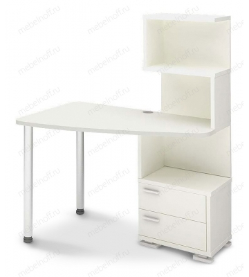 Стол компьютерный Домино нельсон СКМ-60 белый/хром