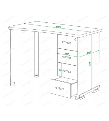 Стол письменный Домино нельсон СКМ-50 белый/хром
