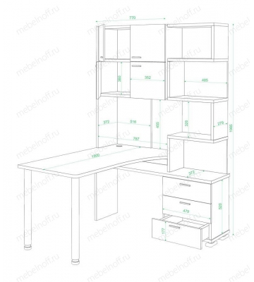 Стол компьютерный Домино нельсон СР-500М190 белый/нельсон/хром