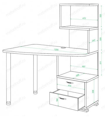 Стол компьютерный Домино СКМ-60 венге/карамель