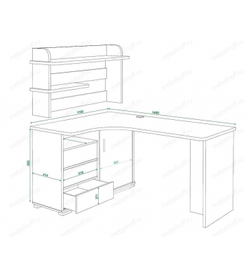 Стол компьютерный Домино СР-145 карамельный