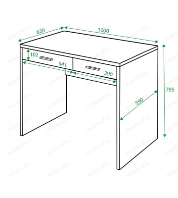 Стол письменный Домино нельсон СП-22С WT