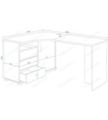 Стол письменный Домино СР-145С карамель