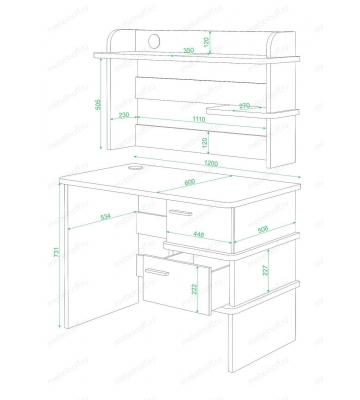 Стол письменный Домино СД-15C белый/венге