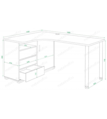 Стол письменный СР-145СМ хром/шамони