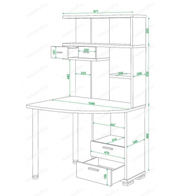 Стол компьютерный Домино СК-20 карамель/хром