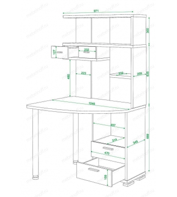 Стол компьютерный Домино нельсон СК-20 нельсон/хром