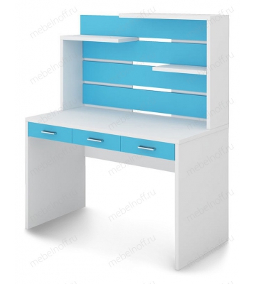 Стол компьютерный Домино нельсон СП-32 белый жемчуг/синий мрамор