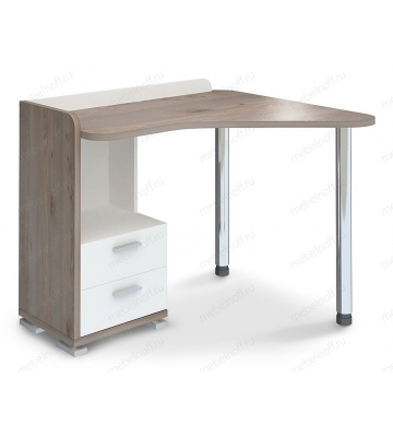 Стол письменный Домино нельсон СКМ-55 жемчуг/нельсон/хром