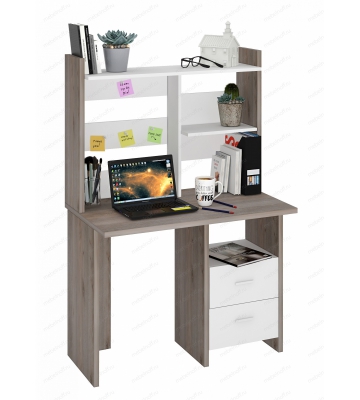 Стол компьютерный Домино Лайт СКЛ-Прям100+НКЛ-100 белый/нельсон