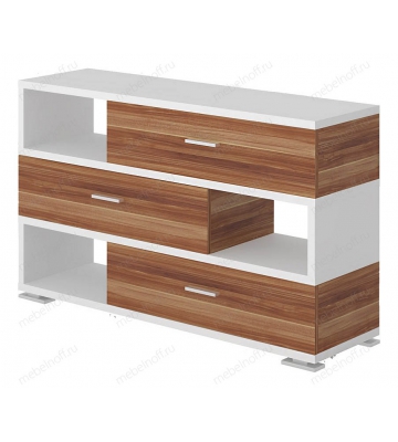 Тумба комбинированная СБ-40/3 белый жемчуг/слива