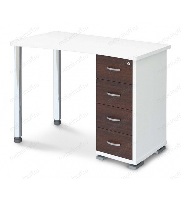 Стол письменный Домино СКМ-50 белый/хром