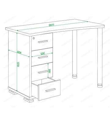 Стол письменный Домино СКМ-50 карамель/хром