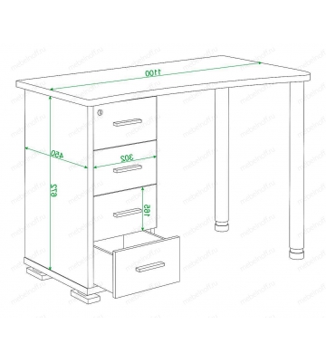 Стол письменный Домино нельсон СКМ-50 NL
