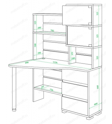 Стол компьютерный Домино СР-322 венге/хром