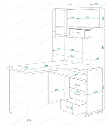 Стол компьютерный СР-130 хром/шамони