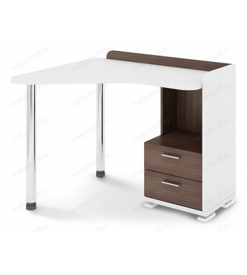 Стол письменный СКМ-55 белый жемчуг/хром