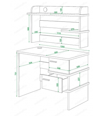 Стол компьютерный Домино нельсон СД-15 белый/нельсон