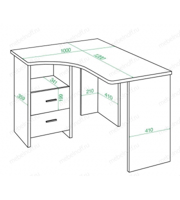 Стол письменный Домино Лайт СКЛ-Угл 120 шамони