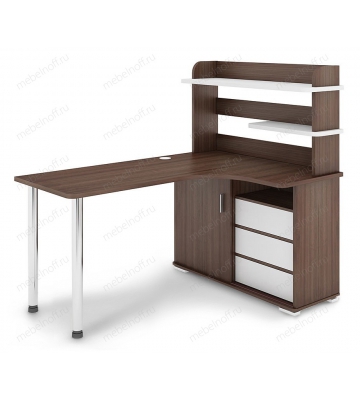 Стол компьютерный СР-165М белый жемчуг/хром/шамони