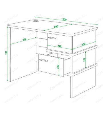 Стол письменный Домино нельсон СД-15С белый/нельсон