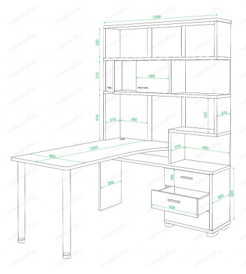Стол компьютерный Домино нельсон СР-420-150 белый жемчуг/нельсон/хром