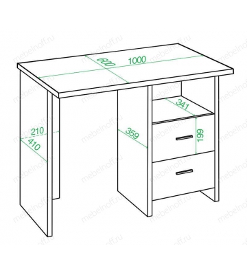 Стол письменный Домино Лайт СКЛ-Прям100 белый