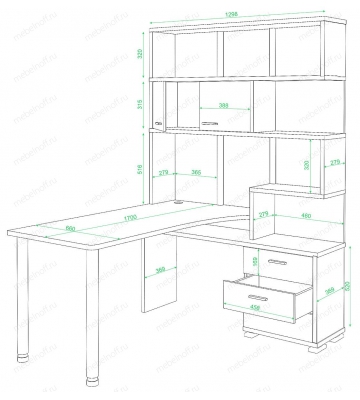 Стол компьютерный СР-420/170 карамель/хром/шамони