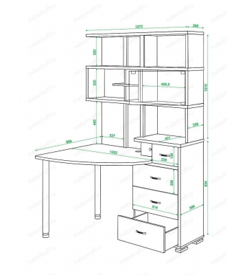 Стол компьютерный Домино СР-320 венге/карамель/хром