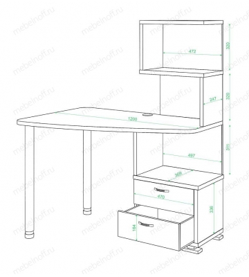 Стол компьютерный Домино нельсон СКМ-60 нельсон/синий мрамор/хром