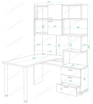 Стол компьютерный Домино Нельсон СР-500М/160 белый жемчуг/нельсон/хром