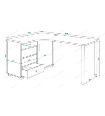 Стол письменный Домино СР-145СМ венге/карамель/хром