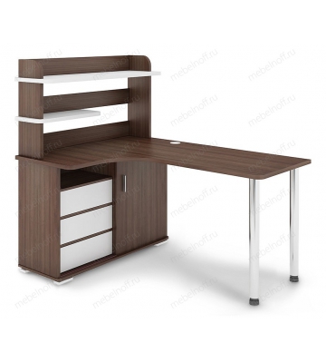 Стол СР-145М белый жемчуг/хром/шамони