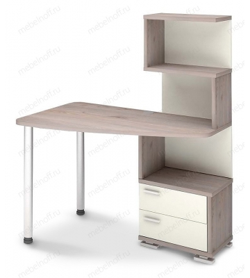 Стол компьютерный Домино нельсон СКМ-60 белый/нельсон/хром