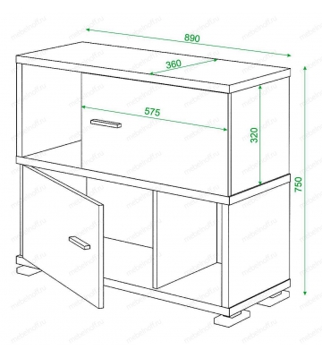 Тумба комбинированная Домино СБ-30/2 венге/карамельный