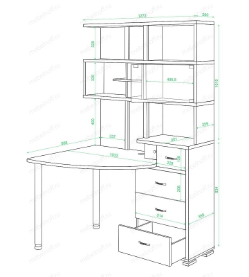 Стол СР-320 карамель/хром/шамони