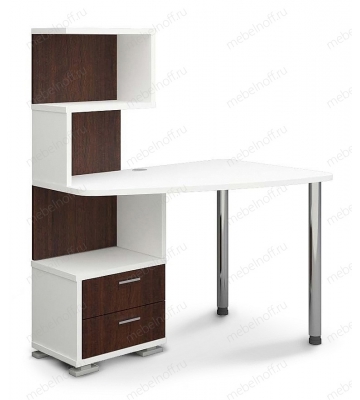 Стол компьютерный Домино СКМ-60 белый/венге/хром
