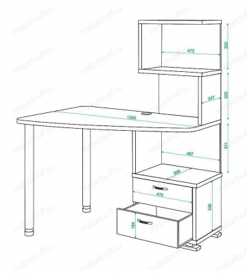 Стол компьютерный Домино нельсон СКМ-60 белый/хром