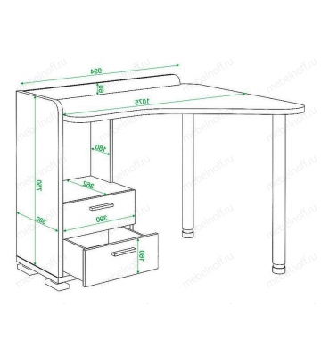 Стол письменный Домино СКМ-55 карамель/хром