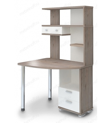 Стол компьютерный Домино нельсон СК-20 белый жемчуг/нельсон/хром