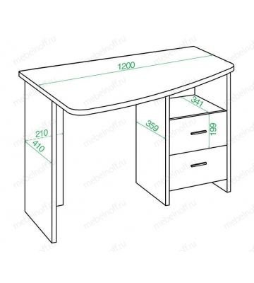 Стол письменный Домино Лайт СКЛ-Крл 120 WT
